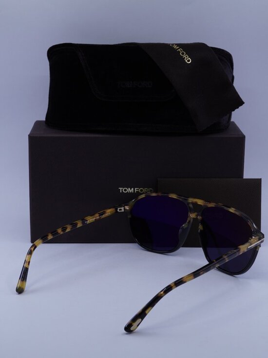 Tom Ford Bruce FT1026 05A Sunglasses Havana Aviator Frame, Smoke Lenses